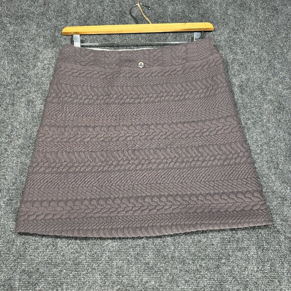 Prana Dresses & Skirts - Prana Skirt Womens XS Pencil Purple Textured Stretch Knit Pull On Elastic Waist